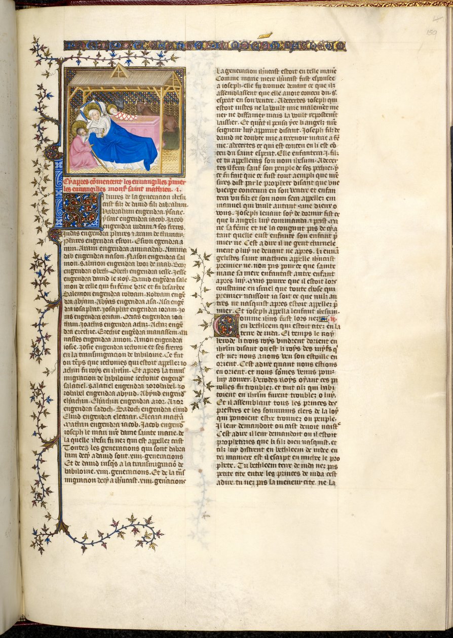 Natividade de Cristo, c.1403-1404 (miniatura) de French School