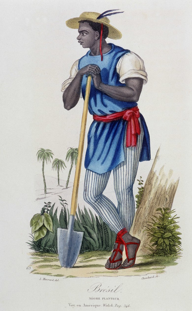 Nègre planteur du Brasil - na "Bibliotheque Universelle des Voyages" de Albert-Montémont, ed. Armand-Aubrée, Paris de French School