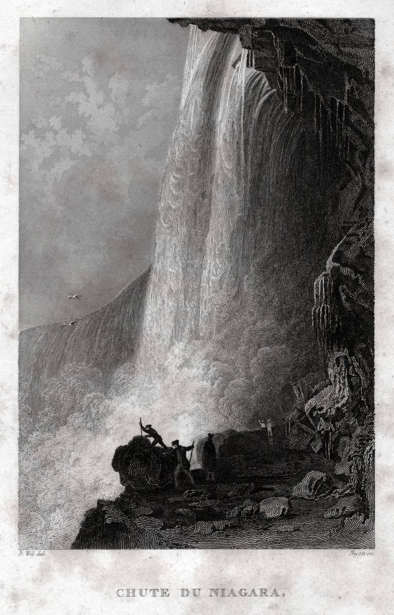 Cataratas do Niágara. (gravura, ca. 1860) de French School