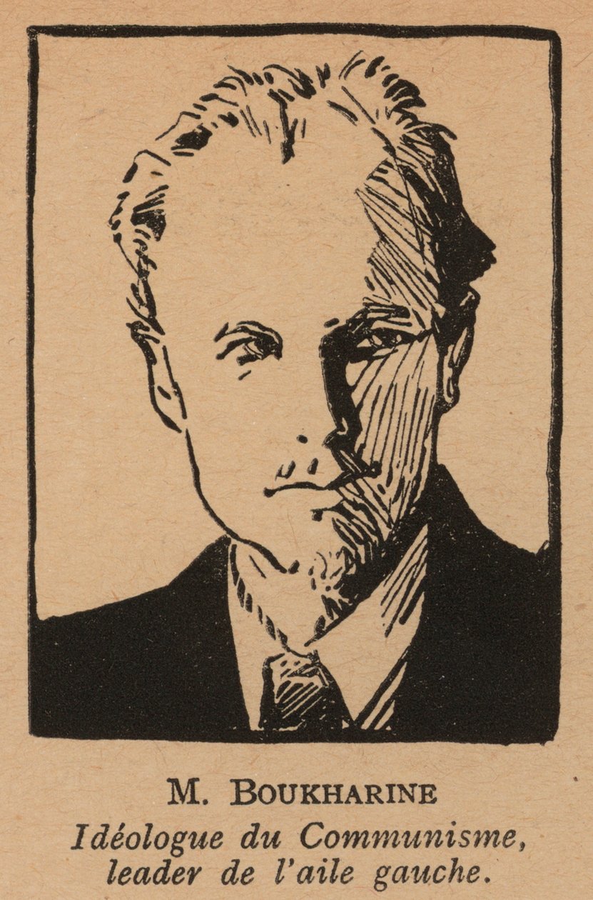 Nikolai Bukharin, teórico e político revolucionário bolchevique russo (litografia) de French School