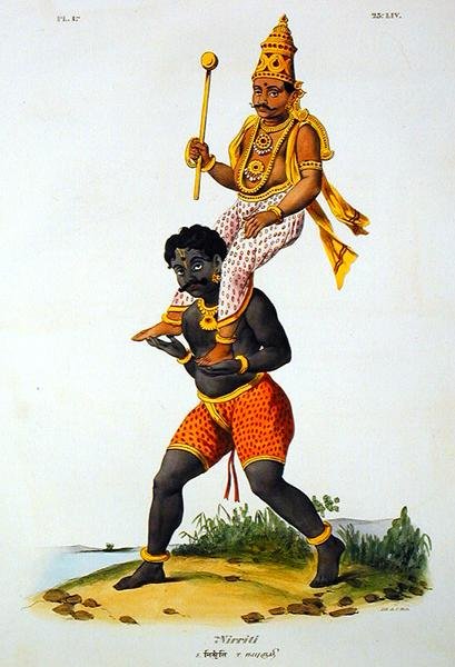 Nirriti, gravada por C. de Motte (1785-1836) (cor litho) de French School