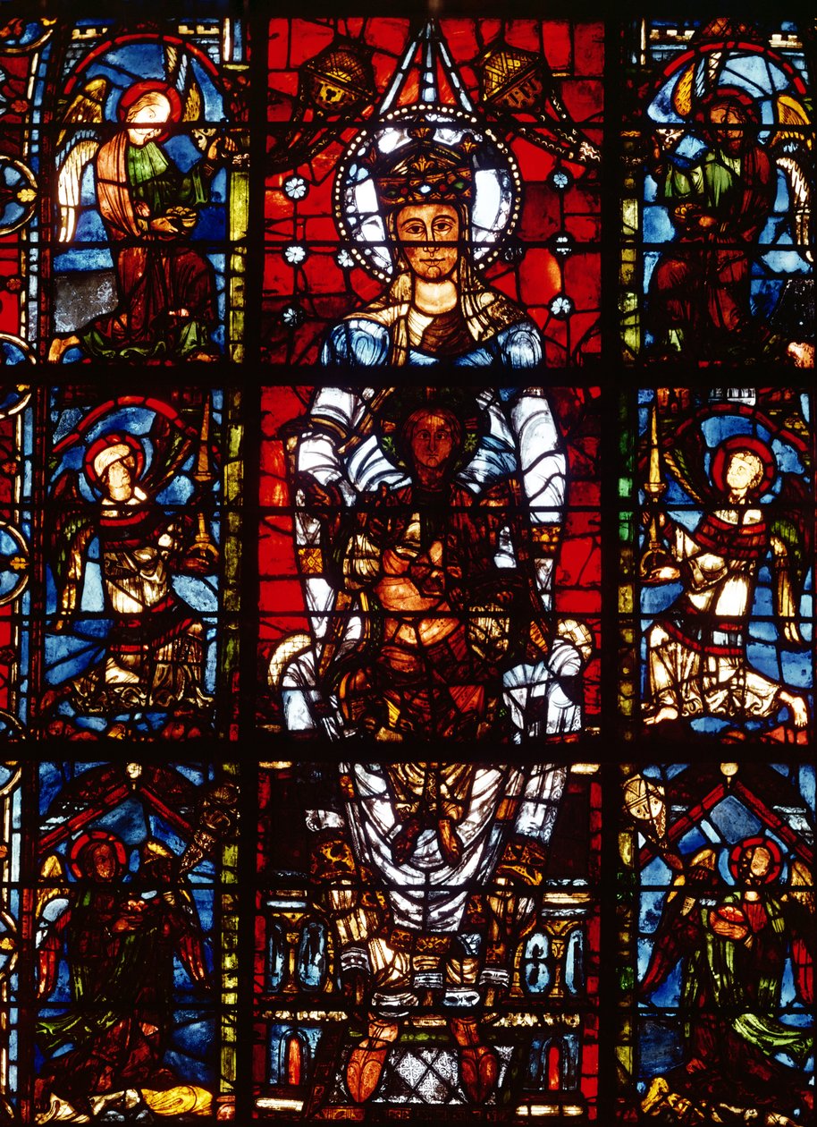 Notre-Dame de la Belle Verriere, do coro do sul (vitral) (detalhe de 98069) de French School