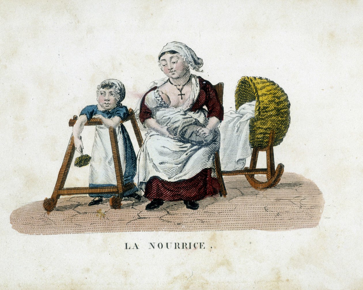 Enfermeira - gravura, deb. Século XIX de French School