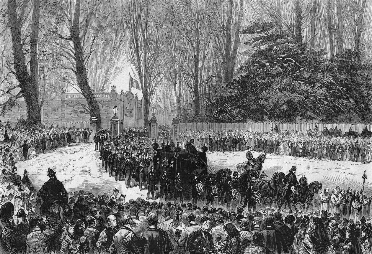 Obseques de Napoleão III em Chislehurst, em 1873. de French School