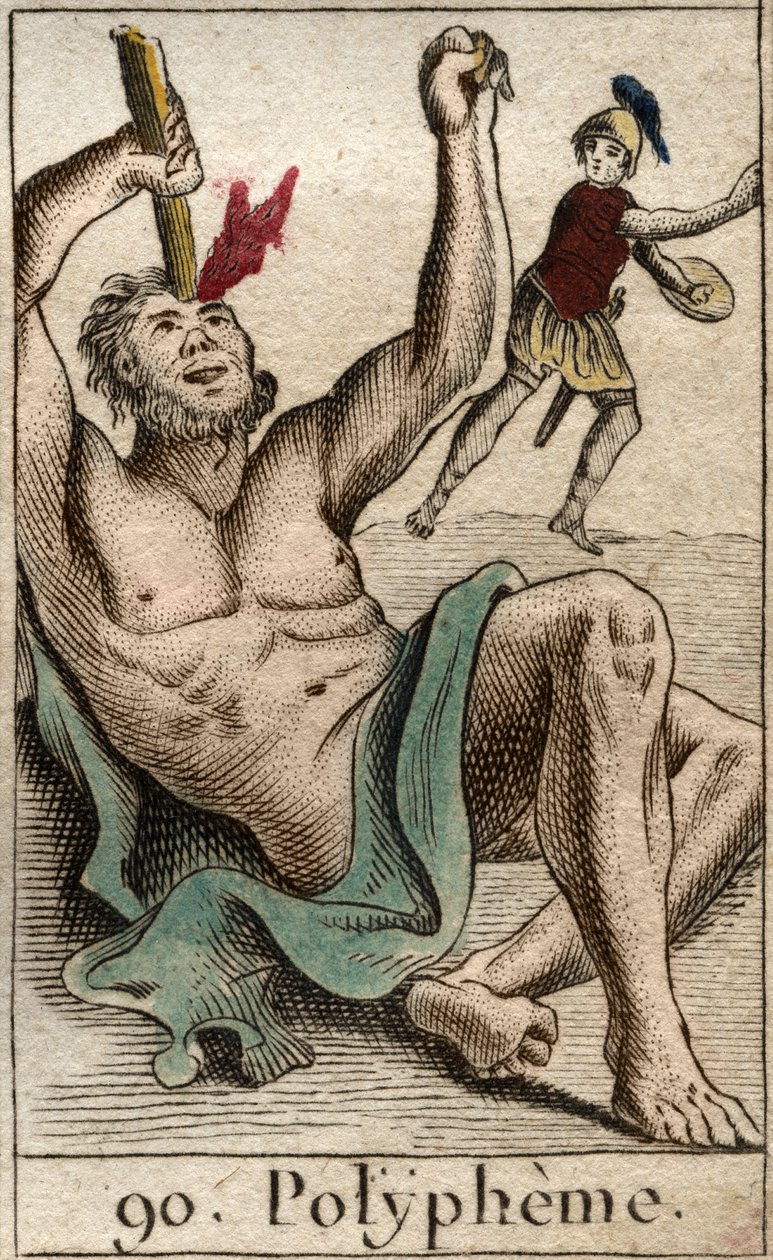 Odisseu (ou Ulisses) cegando o ciclope Polifemo, de "Mythologie de la Jeunesse", de Pierre Blanchard de French School