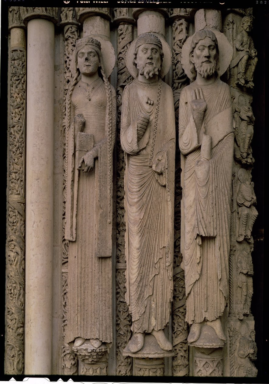 Figuras do Antigo Testamento, a partir do norte embrasures da porta central do Portal Real da fachada oeste de French School