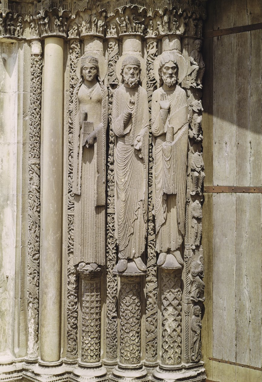 Figuras do Antigo Testamento, do portal real da fachada oeste, c.1145-50 de French School