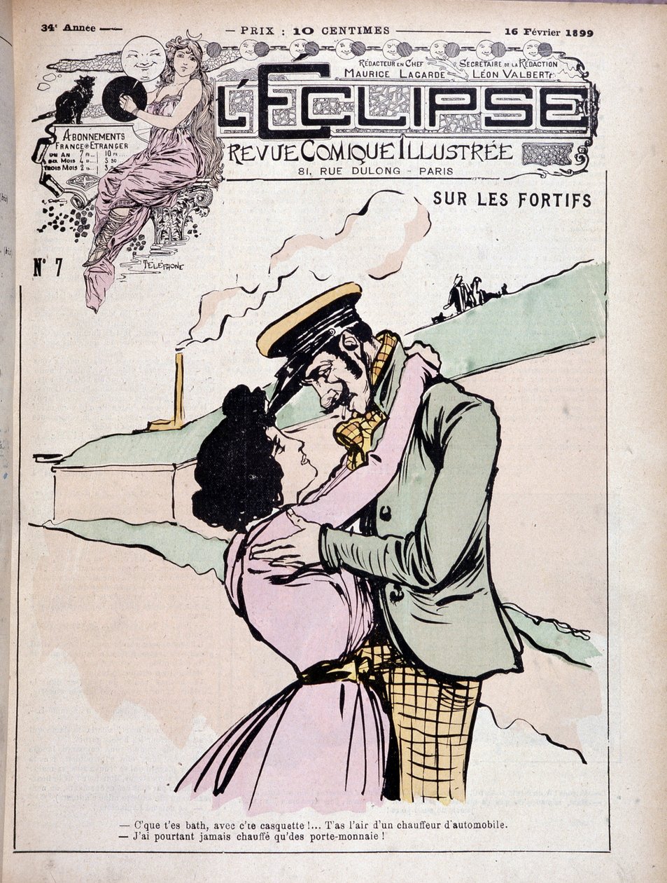 Sobre as fortificações: bad boy (bandido) e sua namorada - couv. "O Eclipse" de 16/02/1899. de French School