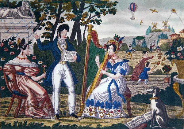 Open-Air Concert, c.1840 (cor litho) de French School