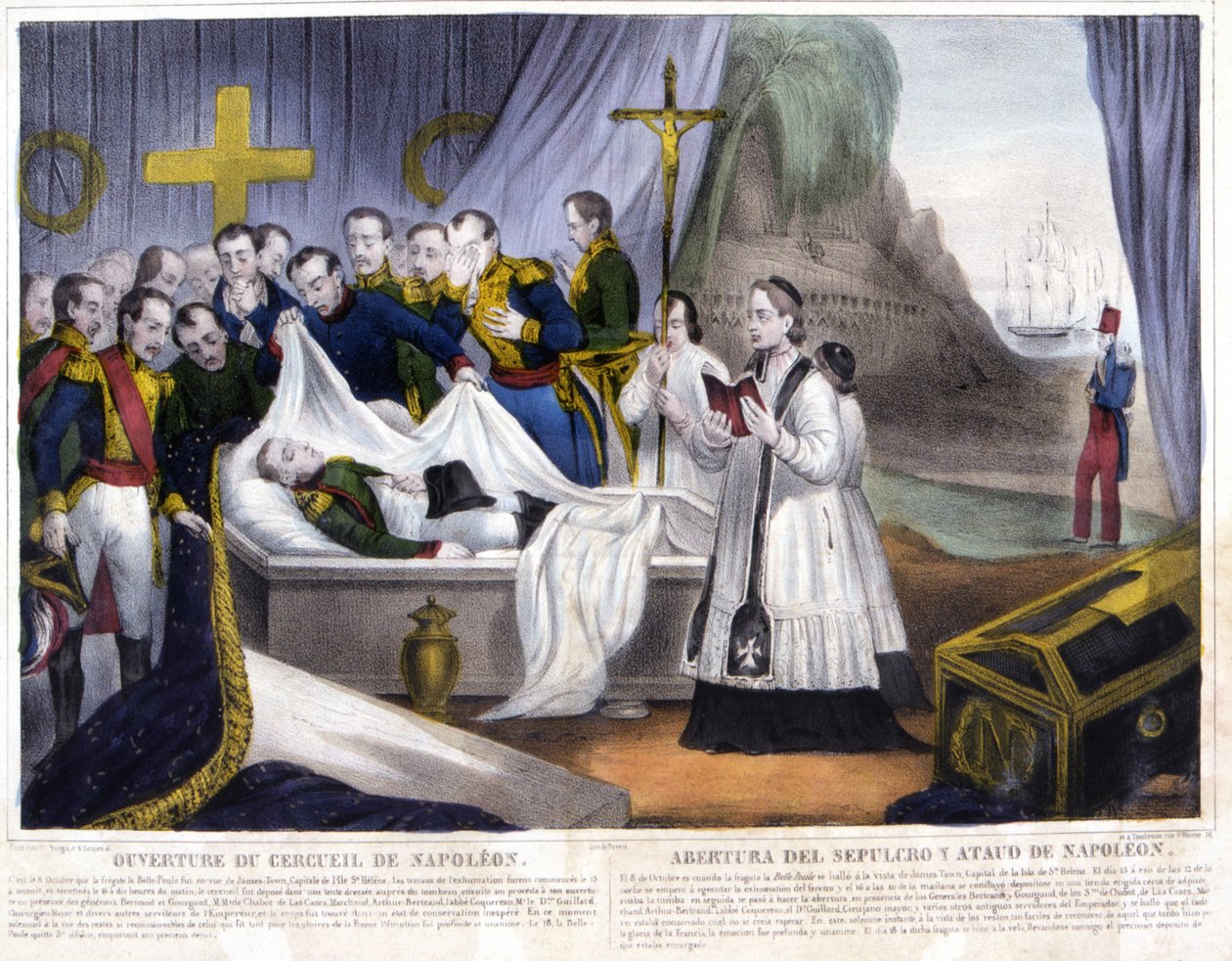 Abertura do caixão de Napoleão na ilha de Santa Helena, 16 de outubro de French School