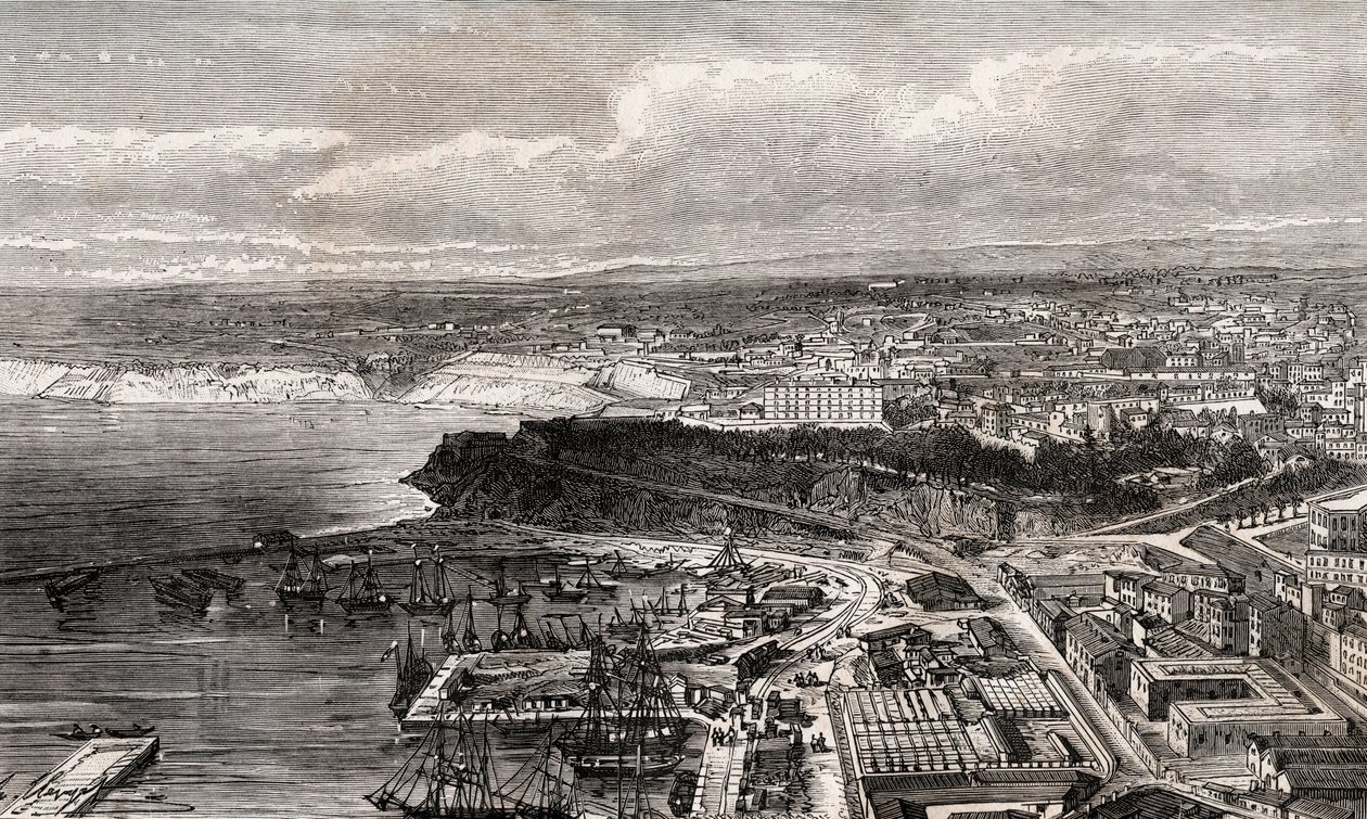 Oran - Algerie - gravura em "La France illustree: geography, history, statistical administration" de V.A. Malt-Brown. 1884 de French School