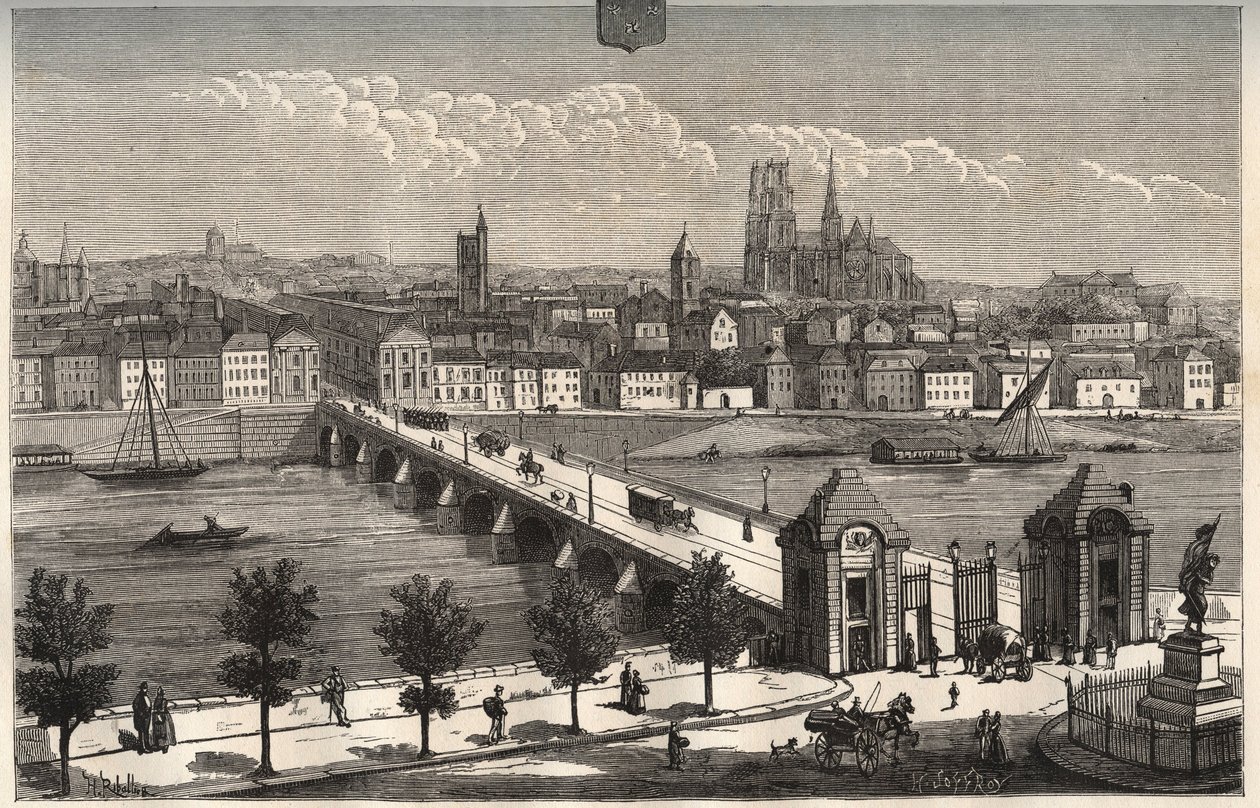 Orleans - Centre-Val de Loire - gravura em "La France illustree: geography, history, statistical administration" de V.A. Malt-Brown. 1884 de French School