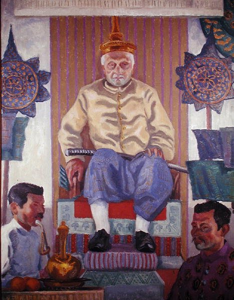 Oun Kham (1811-95), Rei de Luang Prabang, Laos (óleo sobre tela) de French School