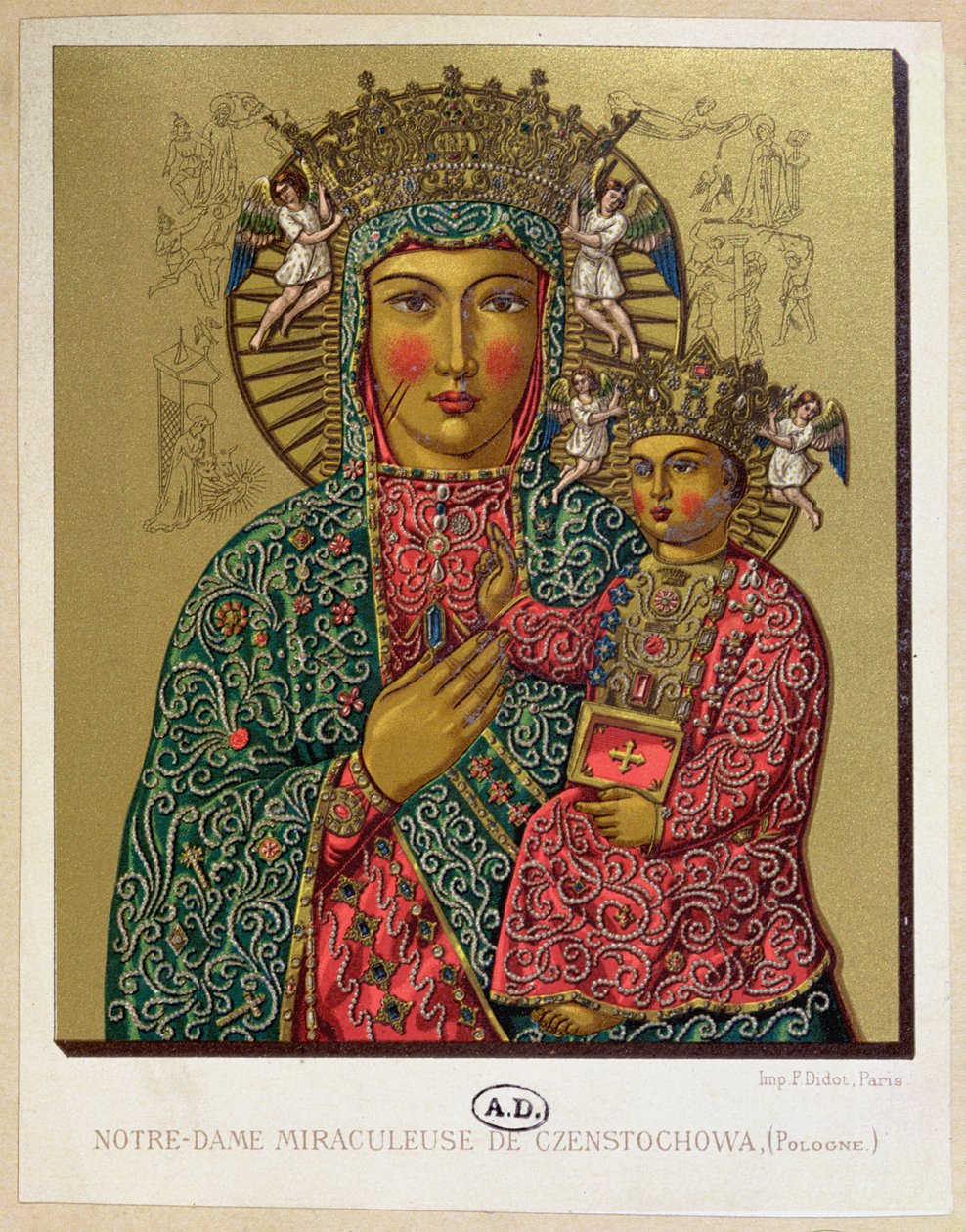 Nossa Senhora de Czestochowa, final do século XIX de French School