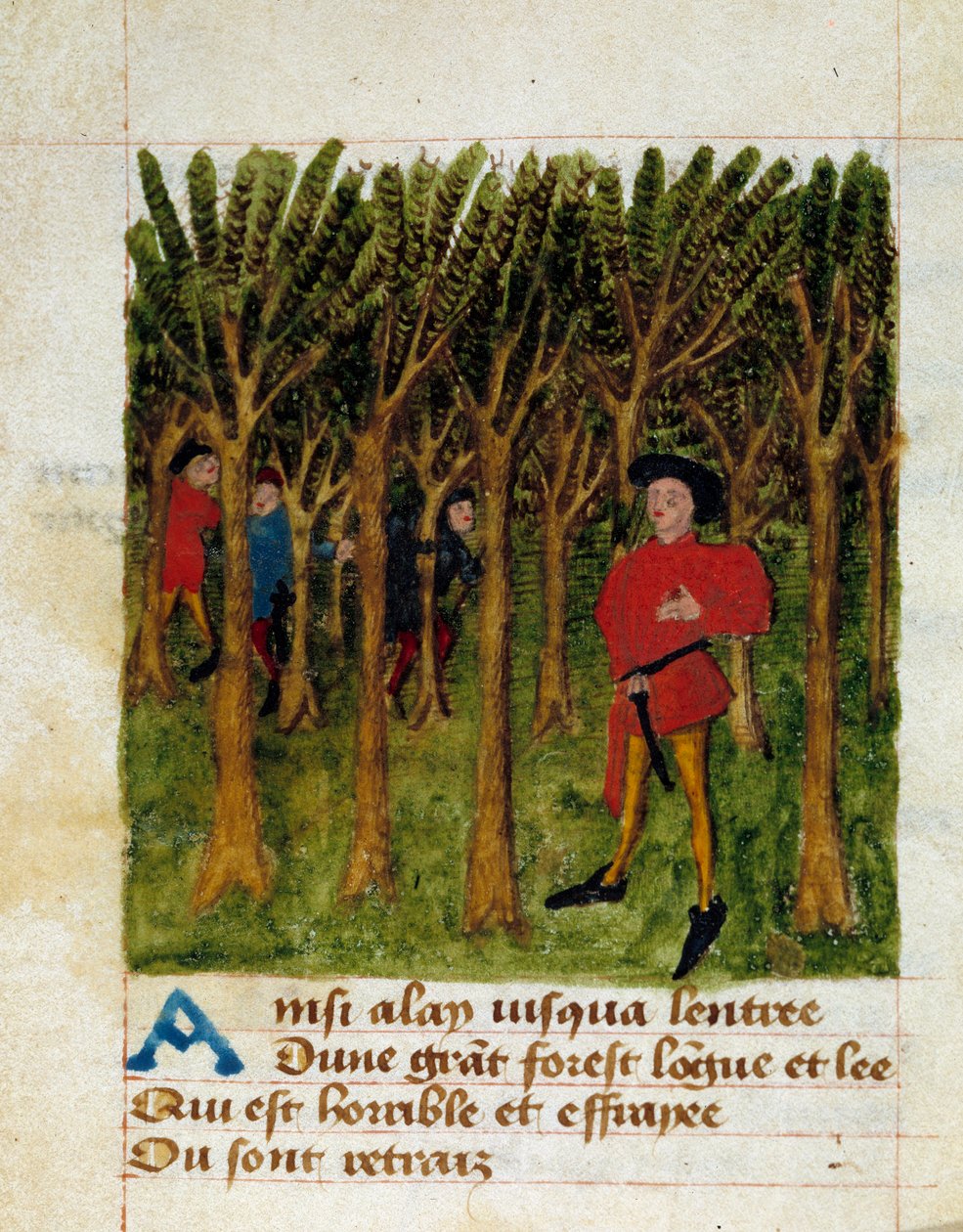 Página de "Passe temps Michault" do poeta francês Michault le Caron dit Taillevent (1390/1395-1448/1458) Século XV Chantilly, Musee Conde de French School