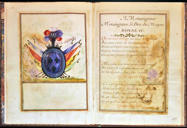 Página das fábulas de Esopo (caneta, tinta e guache sobre papel) de French School