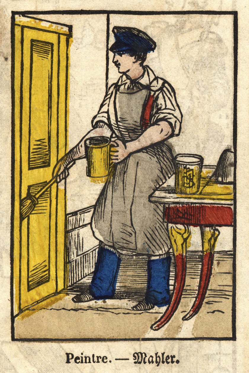 Pintor; Série sobre o comércio, imagem de Epinal do século XIX. de French School