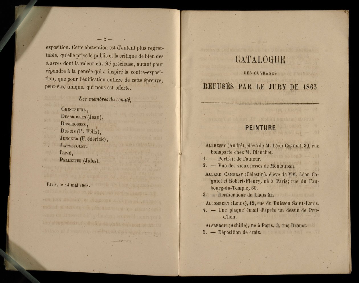 Capítulo de pintura, do Salon des Refuses, 1863 de French School