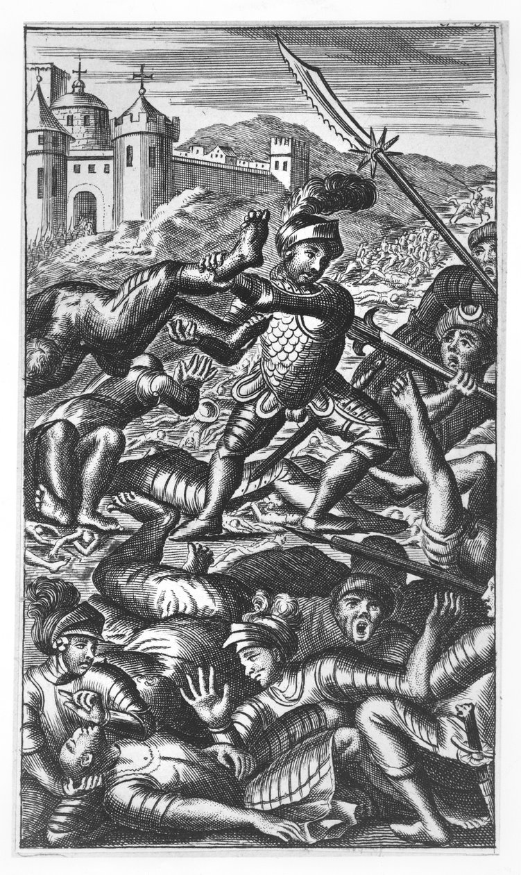Pantagruel derrotando trezentos gigantes, ilustração de 