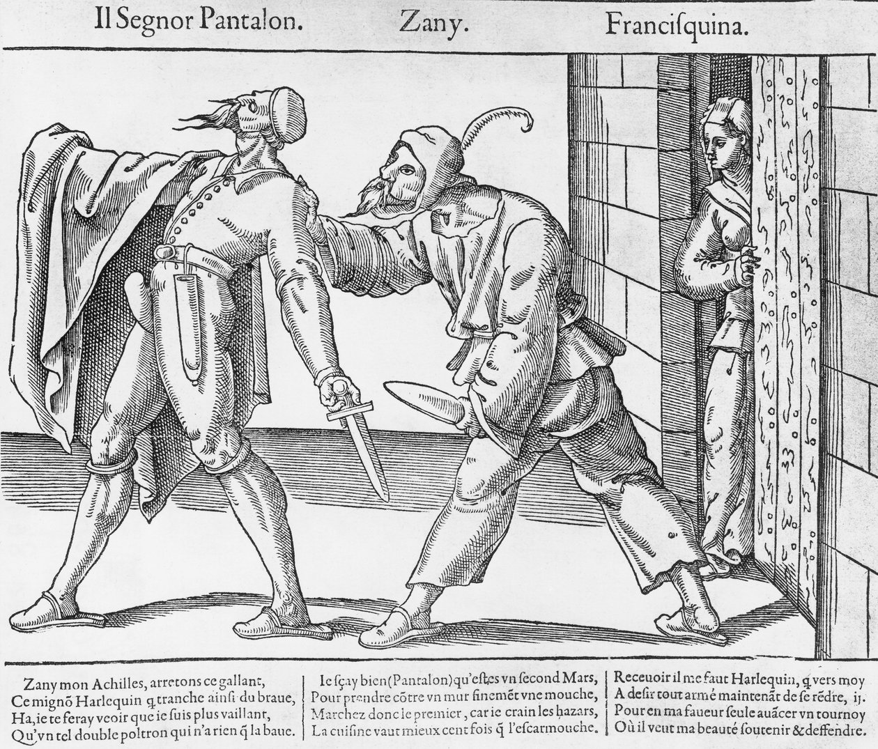 Pantalone, Zanni e Franceschina, cena da Commedia dell