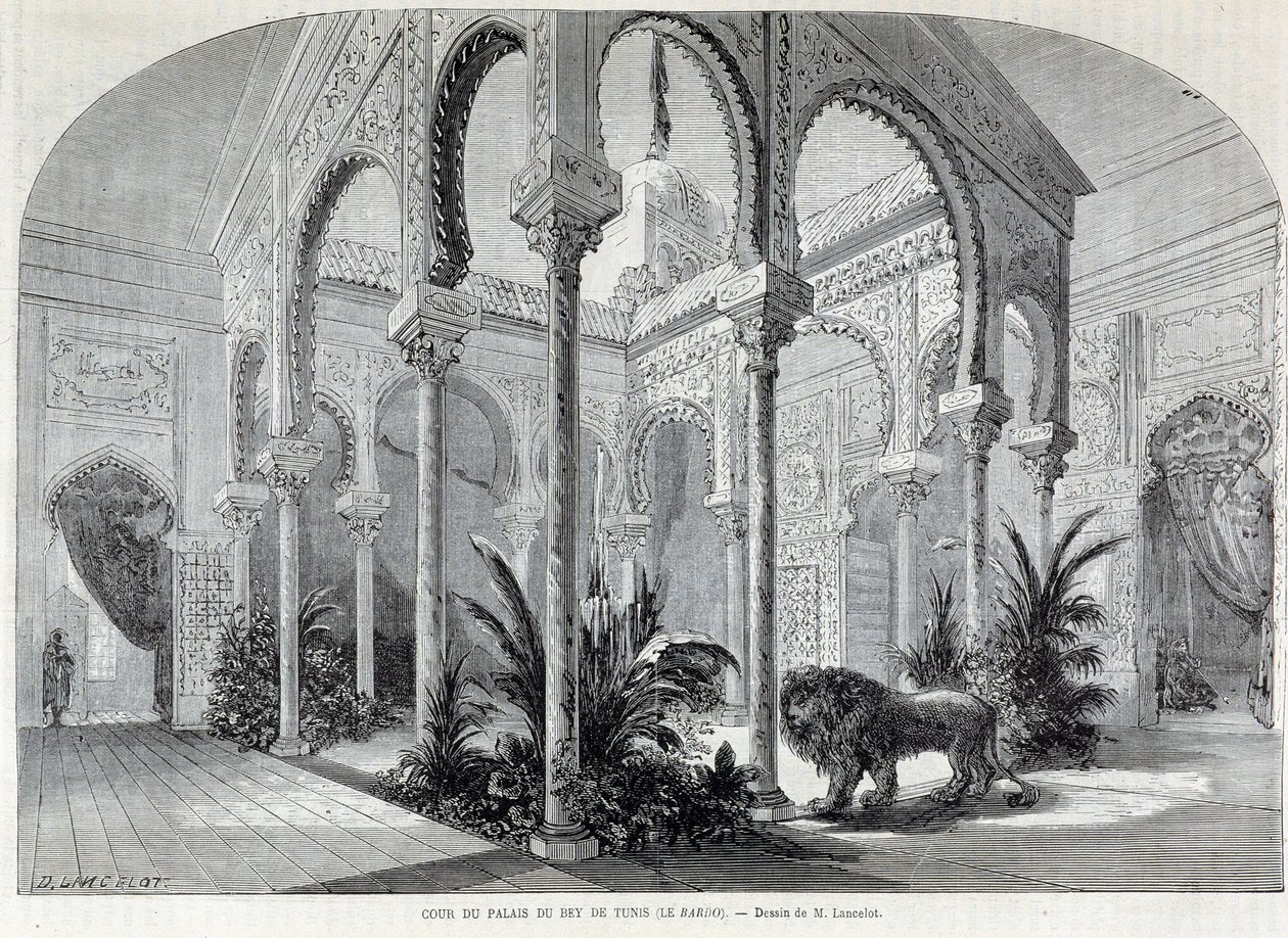 Parc du Montsouris: interior do Palais du Bey em Tunis, na Exposição Mundial de 1867. de French School