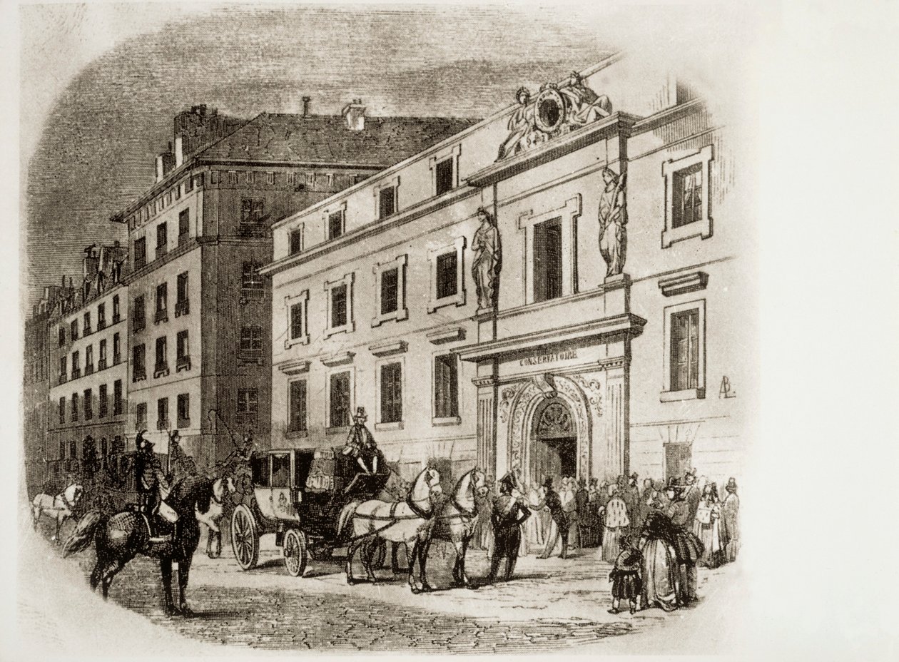 Conservatório de Paris na década de 1830 (gravura) de French School