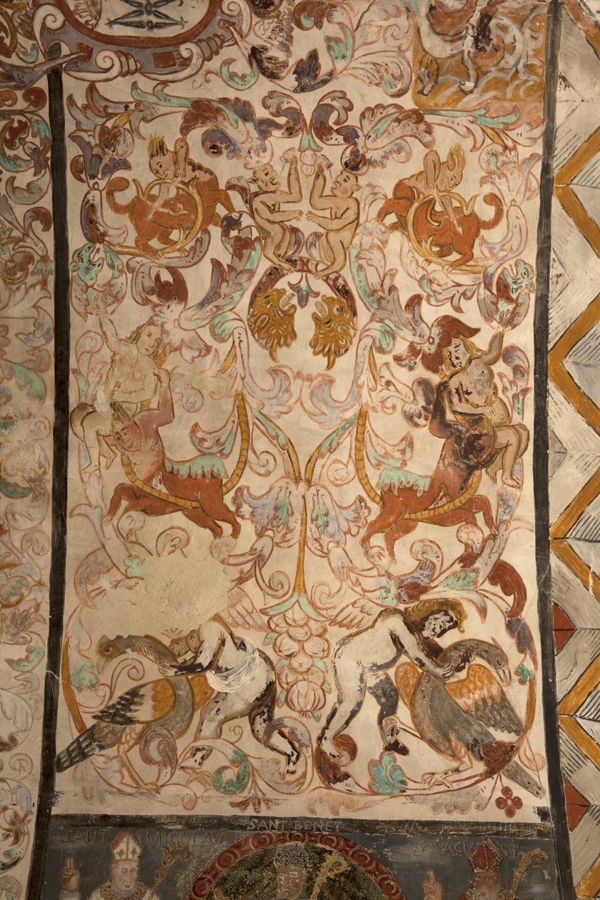 Igreja paroquial (Església de la Mare de Déu de Solers). Interior. As naves. As pinturas murais. Pormenores. Século XVI (?). de French School