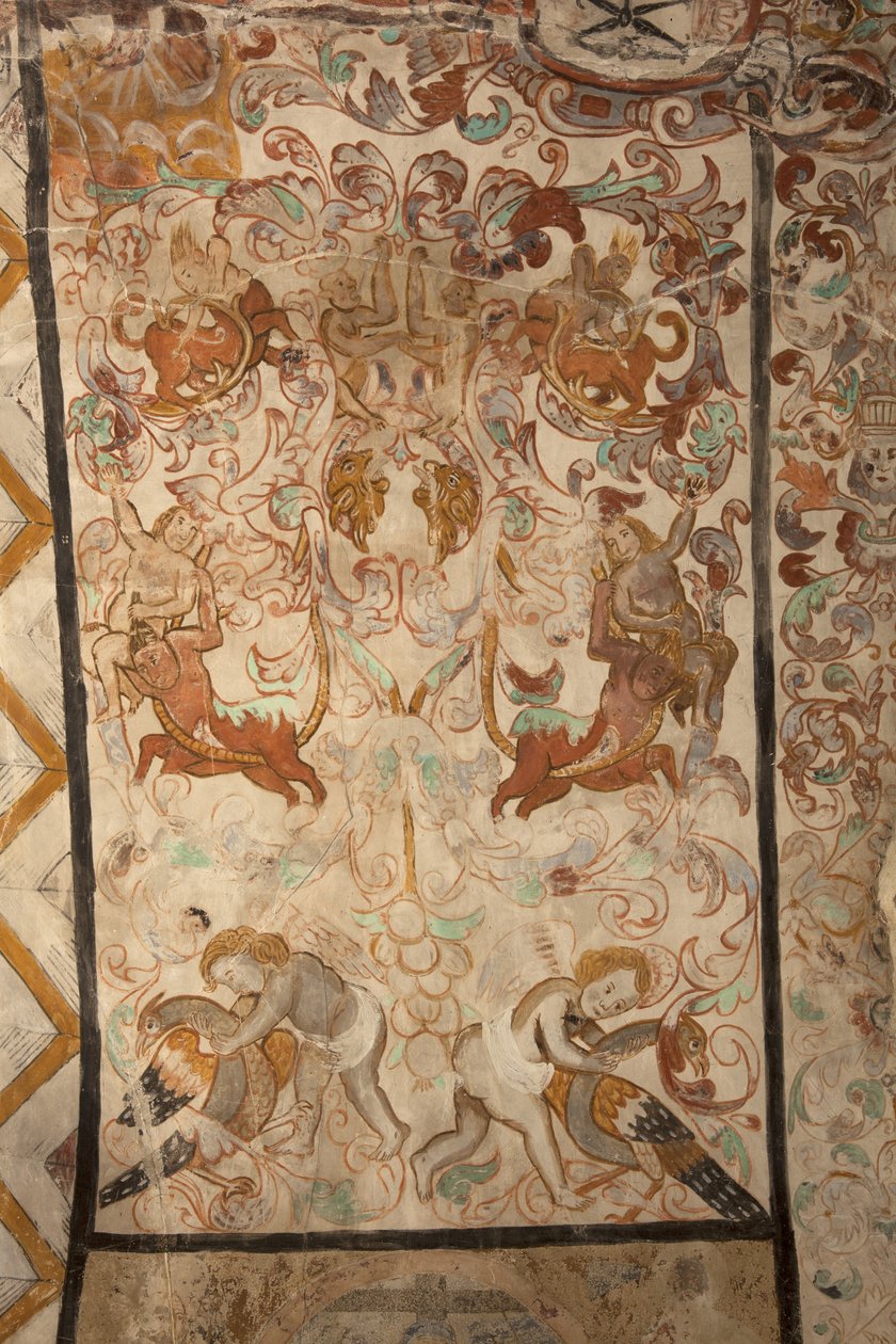 Igreja paroquial (Església de la Mare de Déu de Solers). Interior. As naves. As pinturas murais. Pormenores. Século XVI (?). de French School