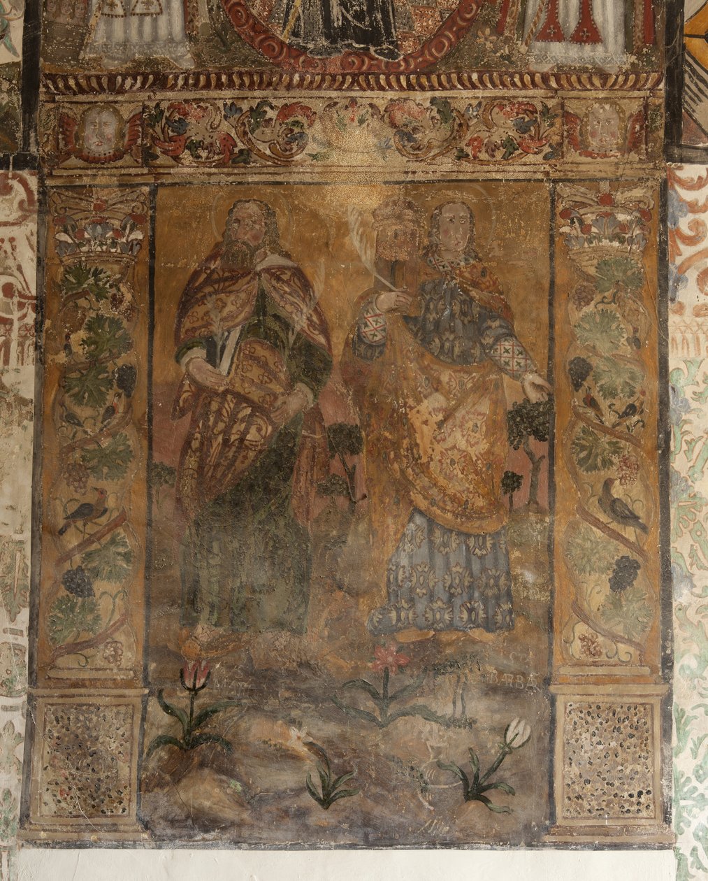 Igreja paroquial (Església de la Mare de Déu de Solers). Interior. As naves. As pinturas murais. Pormenores. Século XVI (?). de French School