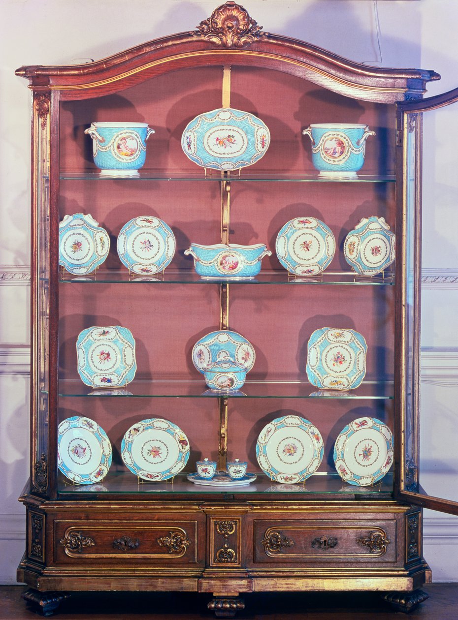 Parte do Sevres Melbourne Service, 1770-71 (porcelana de pasta mole) de French School
