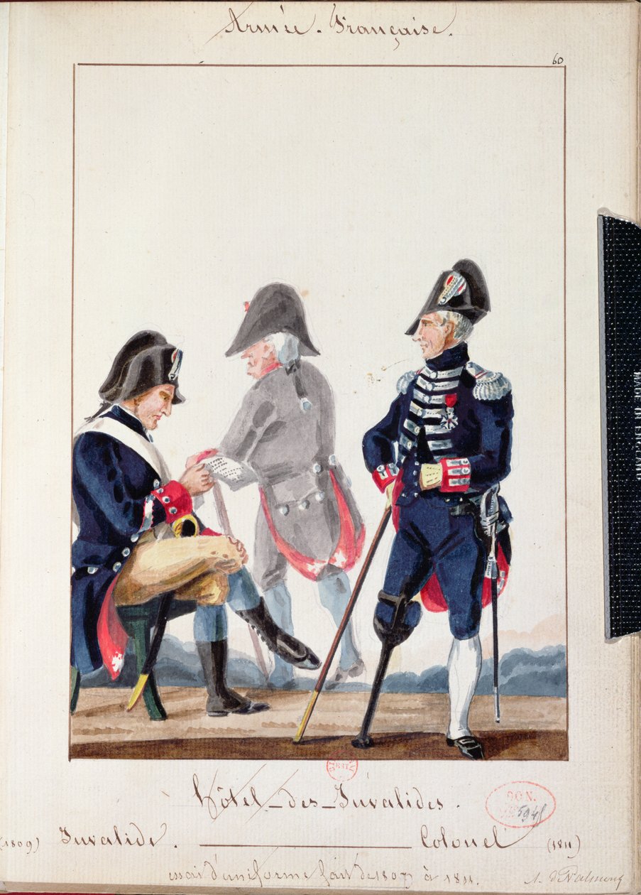Pacientes no Hotel des Invalides, 1809-11 (wc no papel) de French School
