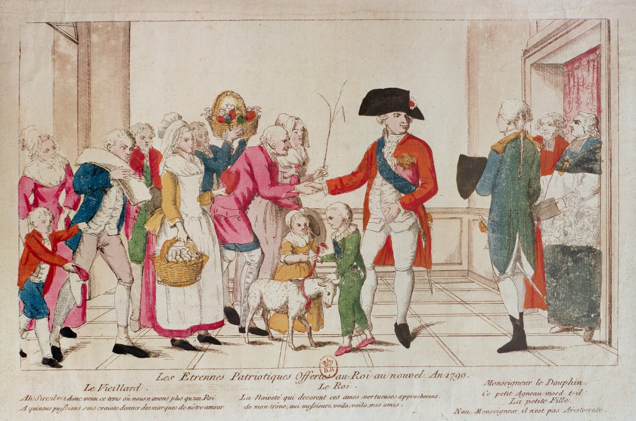 Presentes Patrióticos de Ano Novo oferecidos ao rei em 1790 de French School