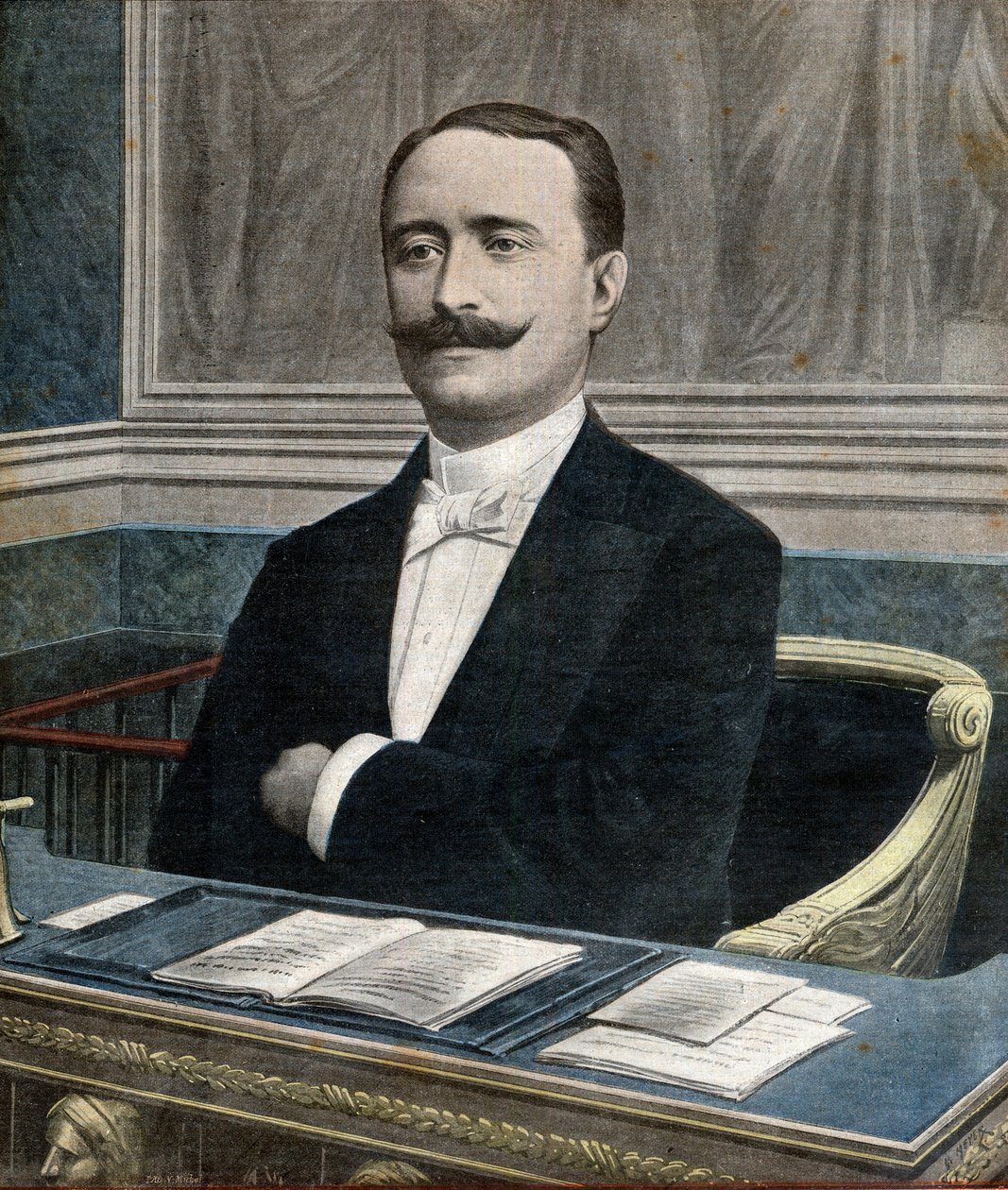 Paul Deschanel (1855-1922), novo presidente da Câmara dos Deputados - Primeira página do jornal "Le Petit Journal" 26 de junho de French School