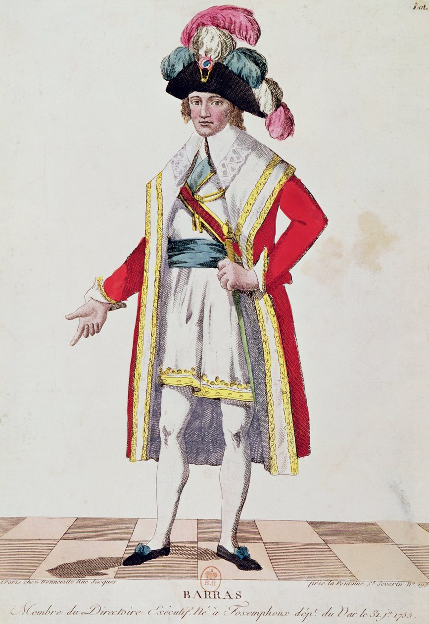 Paul Francois Jean Nicolas (1755-1829) Visconde de Barras (Gravura Colorida) de French School