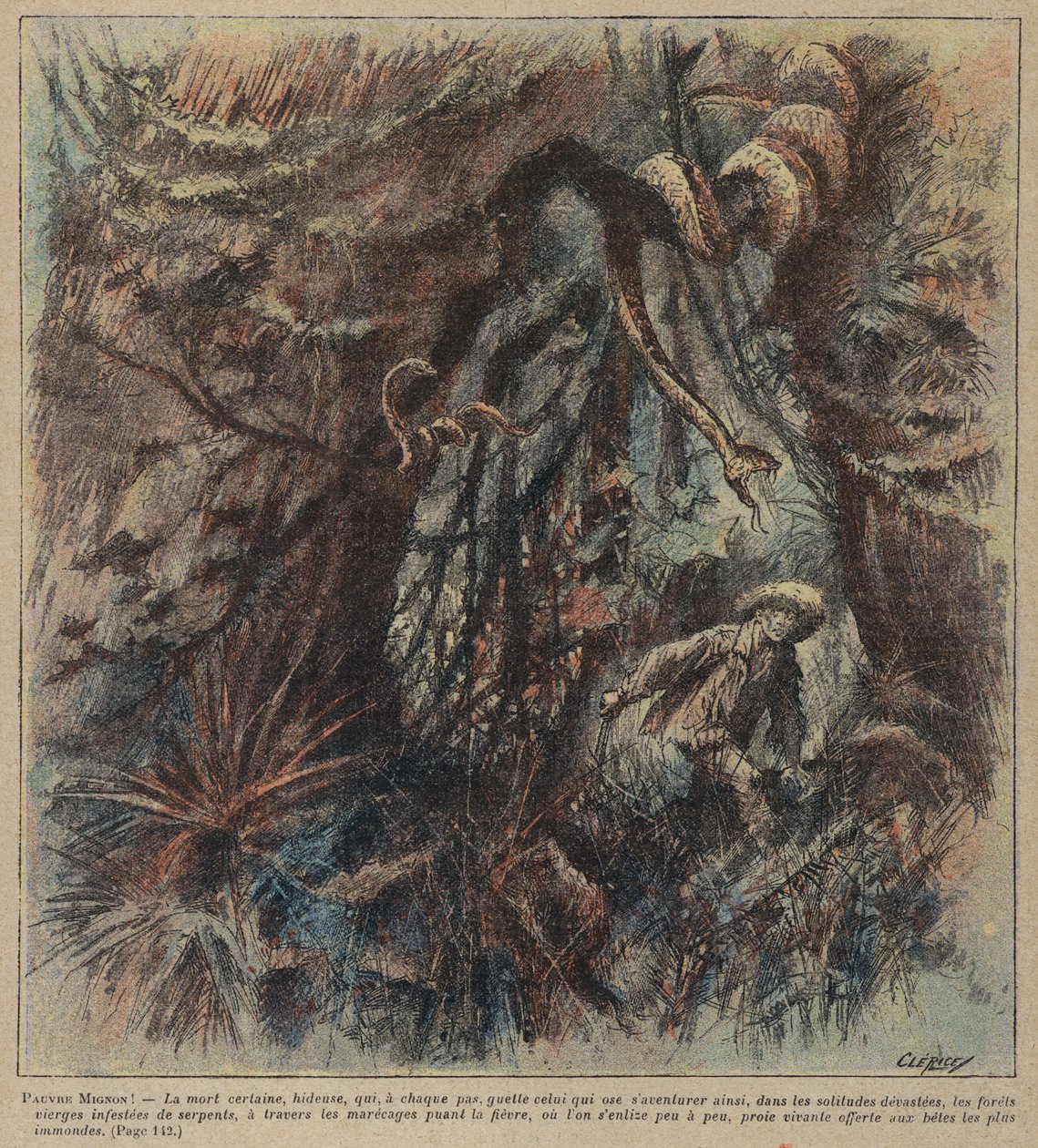 Pauvre Mignon de Edmond Ladoucette (litografia a cores) de French School