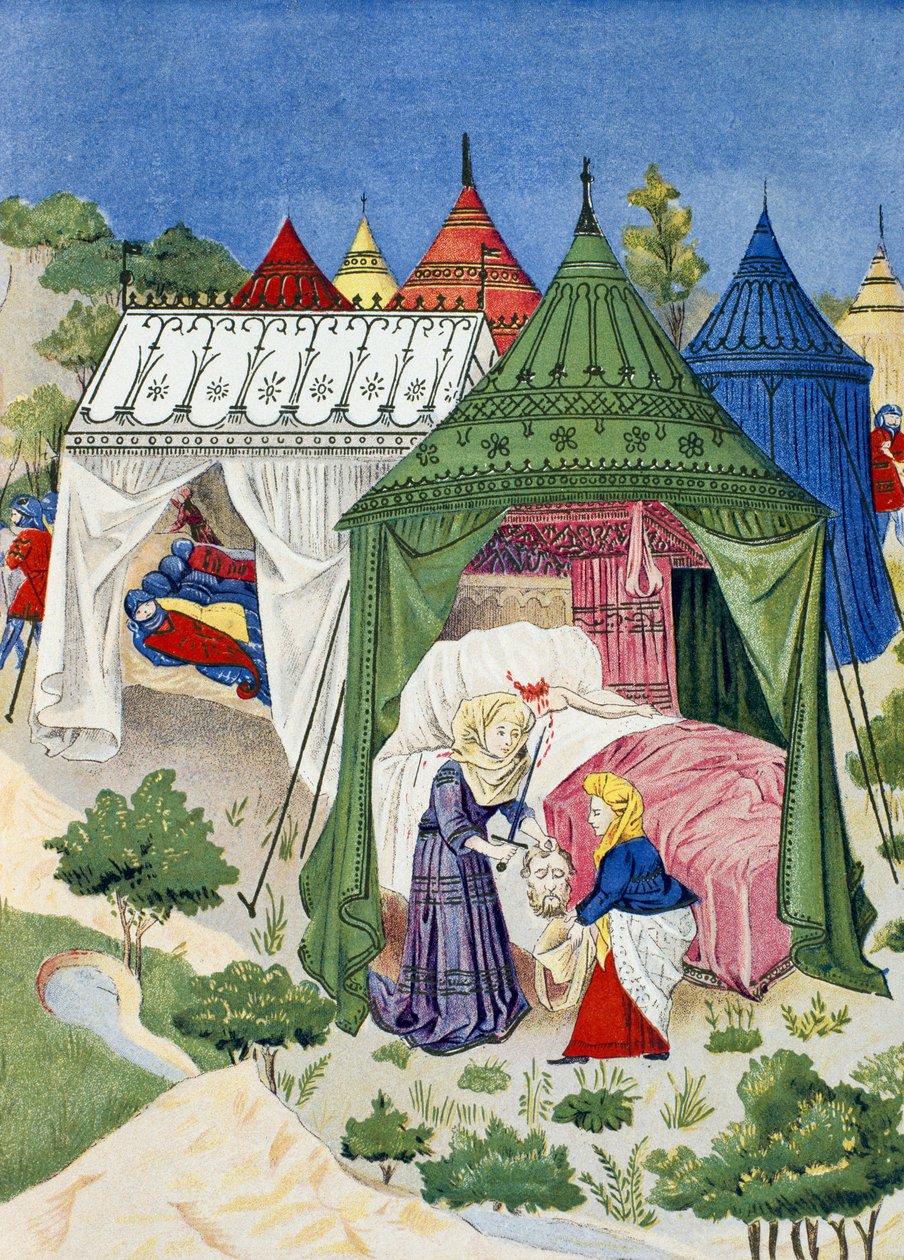 Pavilhões e tendas do século XV, detalhe da História de Judite de French School