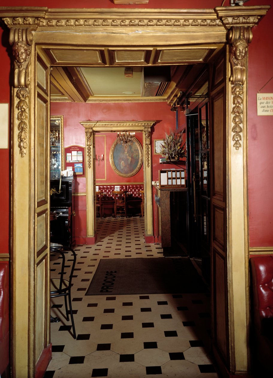 Perspectiva do Café Procope, Paris de French School