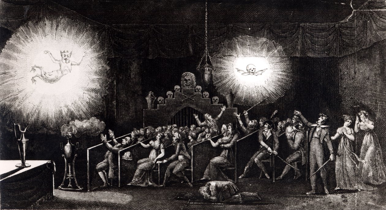 Phantasmagoria, de Memórias Criativas Científicas e Anedotas de Etienne Gaspard Robertson (1763-1837), Paris, 1831 de French School