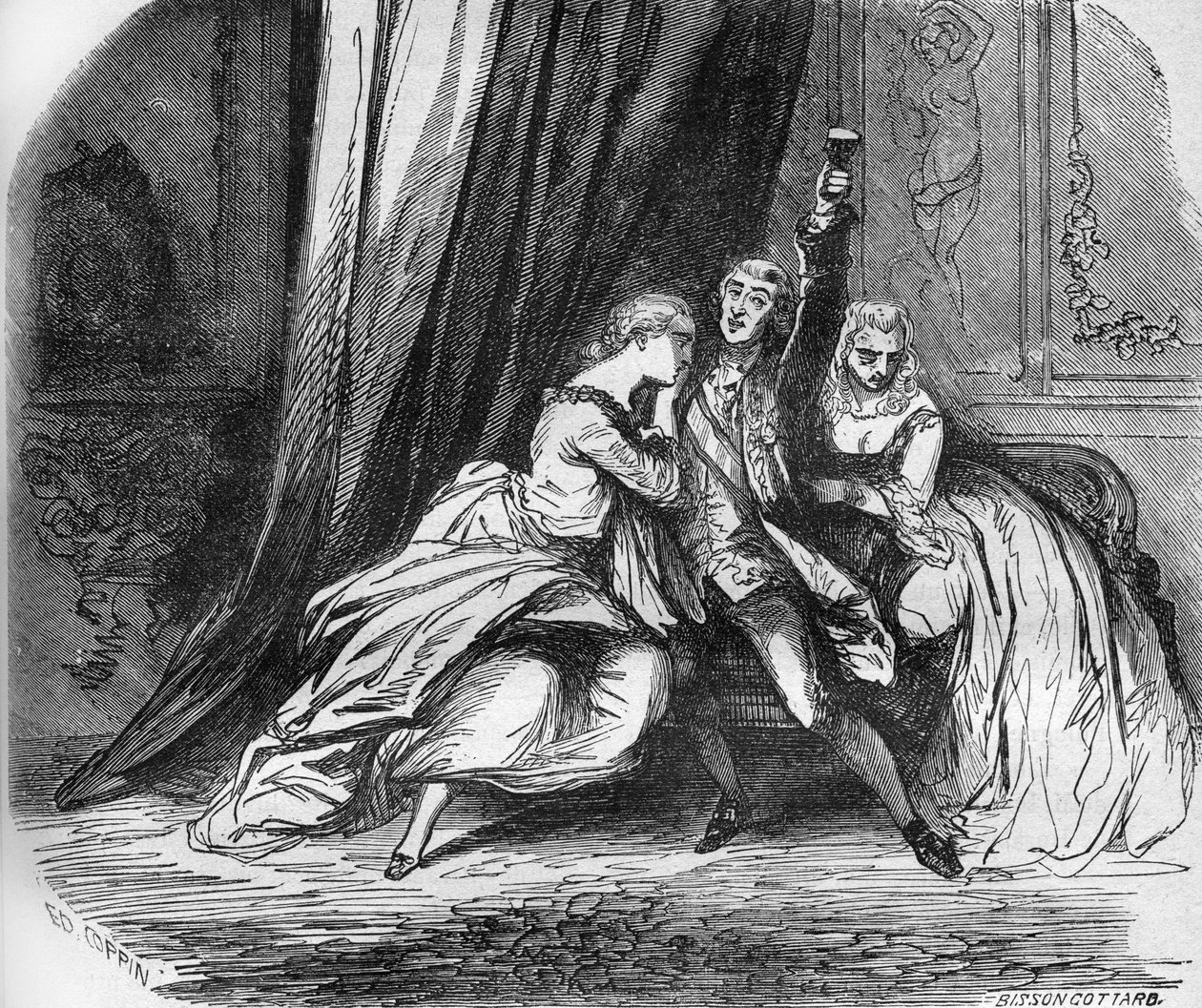 Filipe II Duque de Orleans (o Regente) (1674-1723) e suas duas filhas Marie Louise Elisabeth d