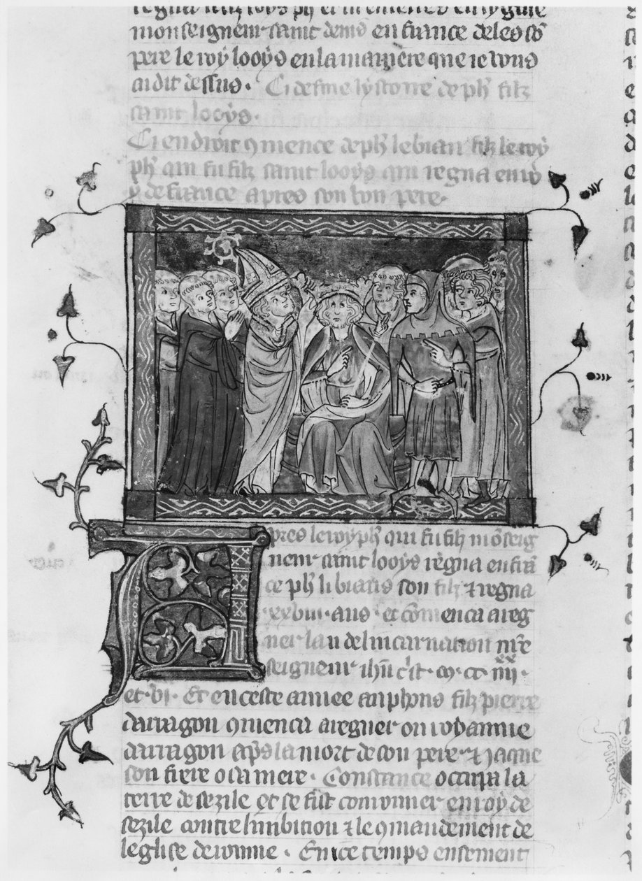 Filipe IV, ilustração das Grandes Crônicas da França, 1375-79 de French School