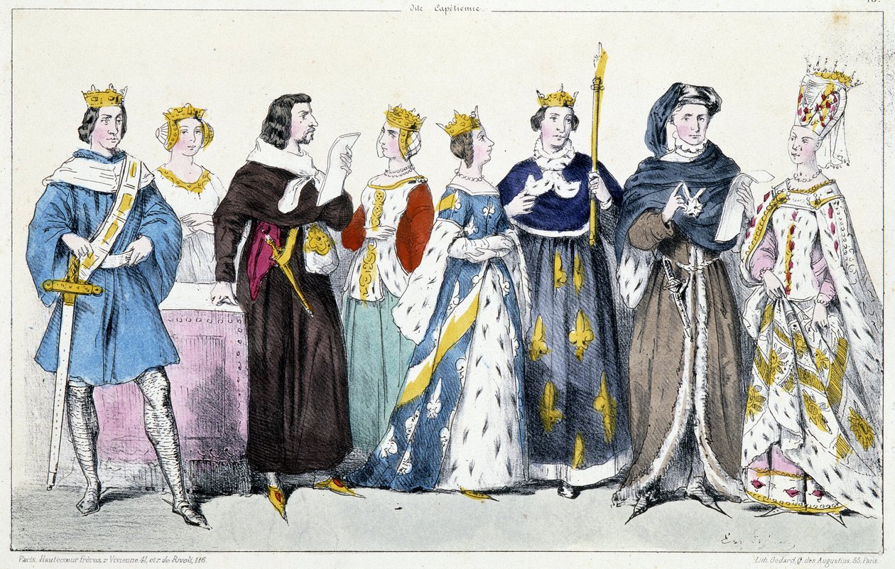 Filipe VI de Valois, Joana de Borgonha, João II do Bem, Joana de Boulogne, Joana de Bourbon, Carlos V do Sábio, Carlos VI, Isabeau (Isabella, Isabel) da Baviera (1371-1435) de French School