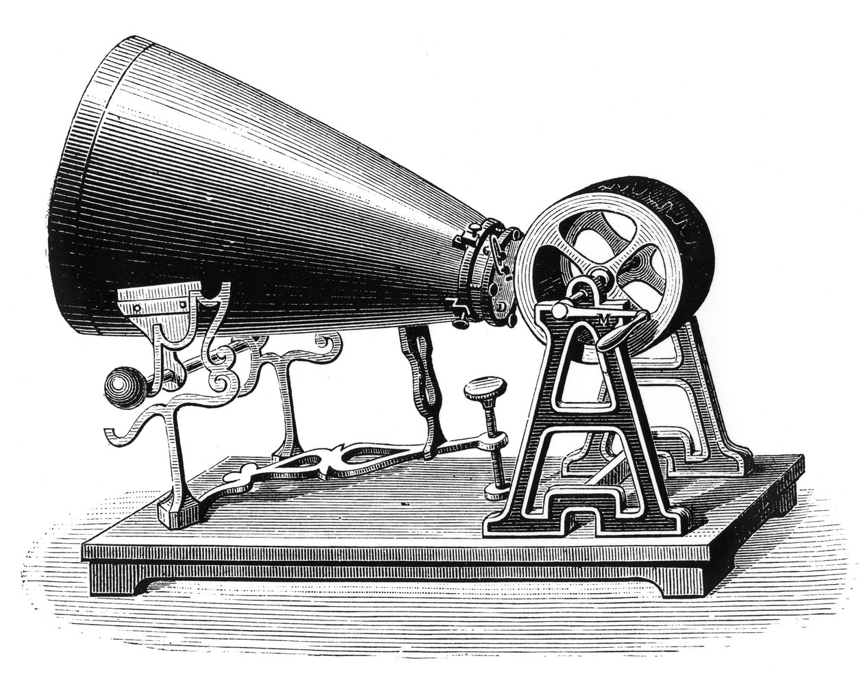 Fonautógrafo, inventado por Edouard Leon Scott de Martinville de French School