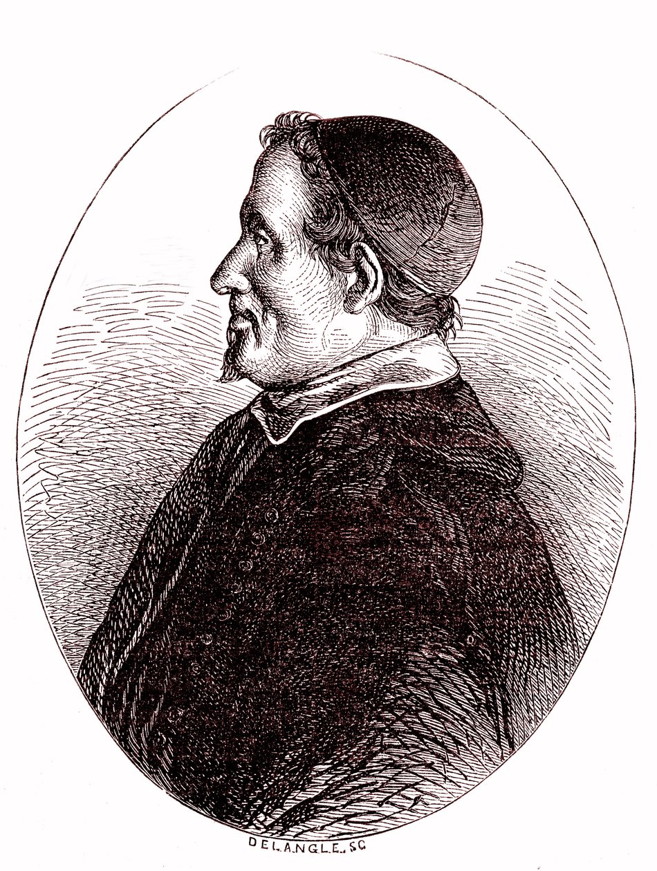 Pierre Gassendi, matemático, astrónomo, filósofo e teólogo francês. 1865 (gravura) de French School