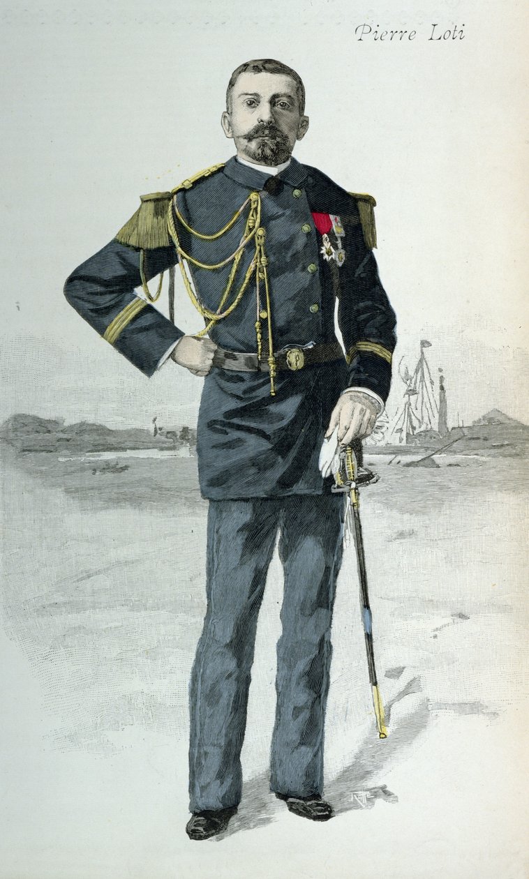 Pierre Loti (1850-1923), ilustração da capa da The Illustree Review, 1 de outubro de 1889 de French School