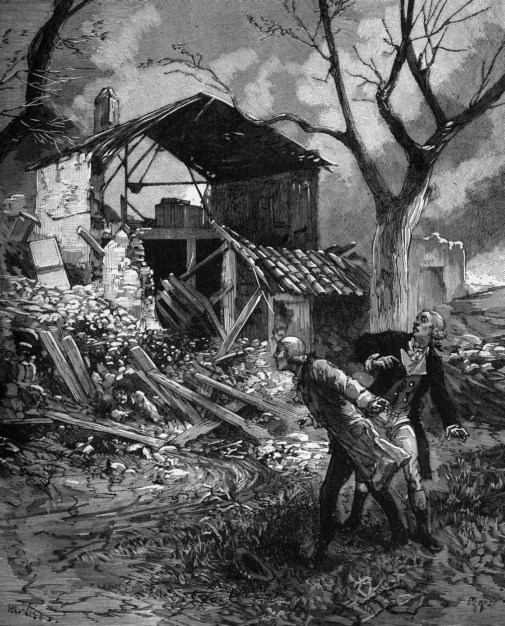 Pierre Louis Dulong (1785-1838) químico e físico francês depois de uma experiência com um novo explosivo. de French School