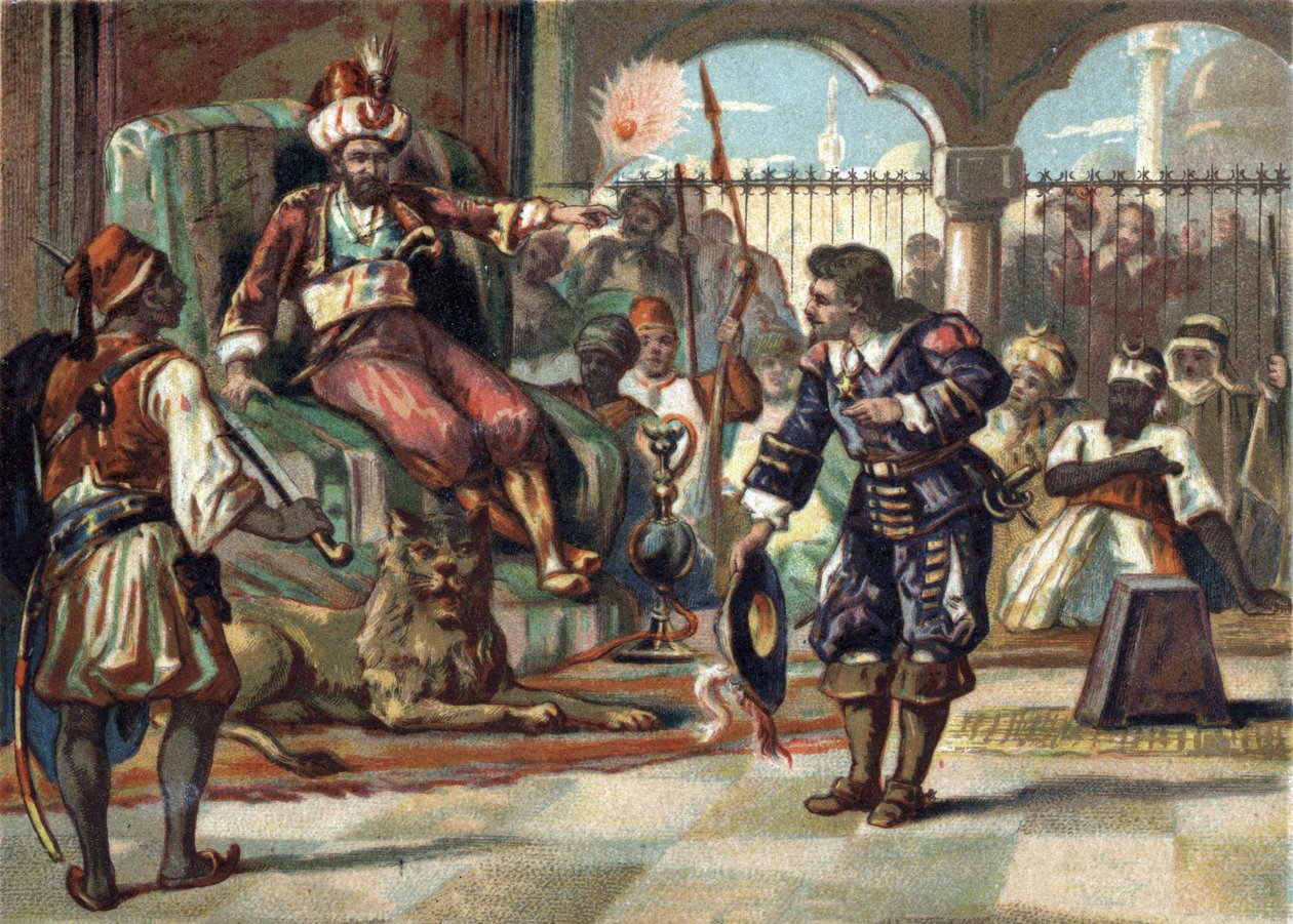 Pierre Porcon de La Barbinais, capitão de fragata, foi feito prisioneiro pelo dey de Argel. Ele o enviou para negociar com o rei Luís XIV o tratamento dos prisioneiros franceses na Argélia e os acordos de paz. O rei recusou as propostas, e o bretão com de French School