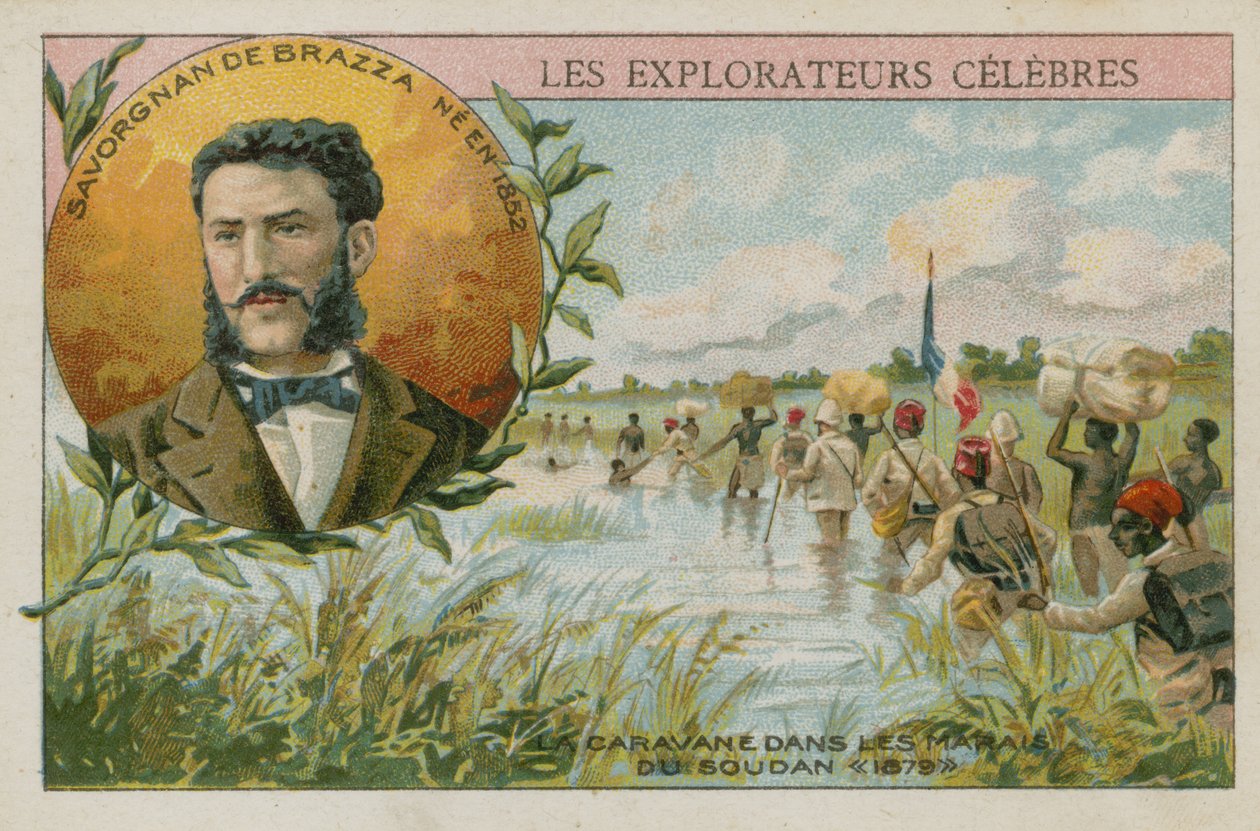 Pierre Savorgnan de Brazza, explorador francês nascido em Itália (cromolito) de French School