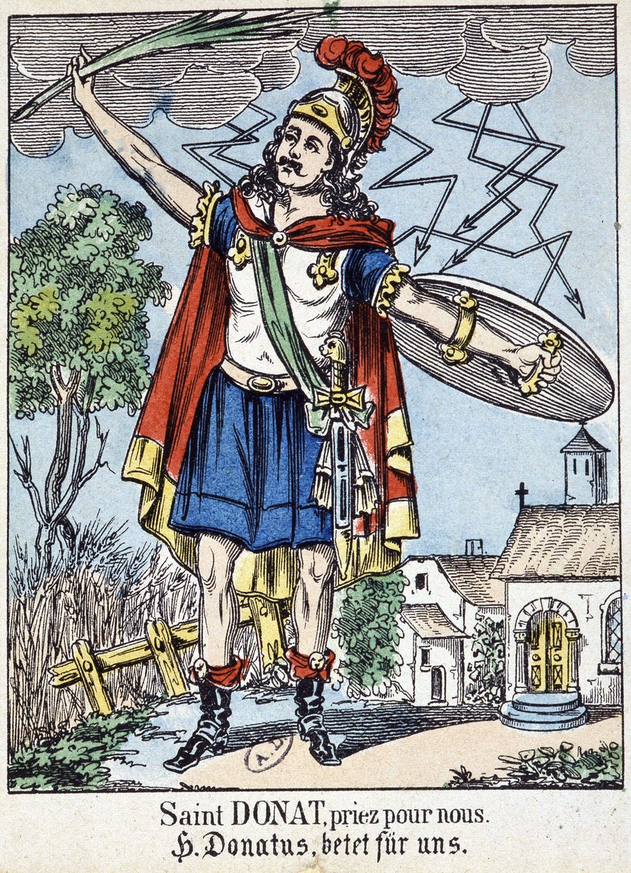 Imagem piedosa "São Donat, reza por nós". de French School