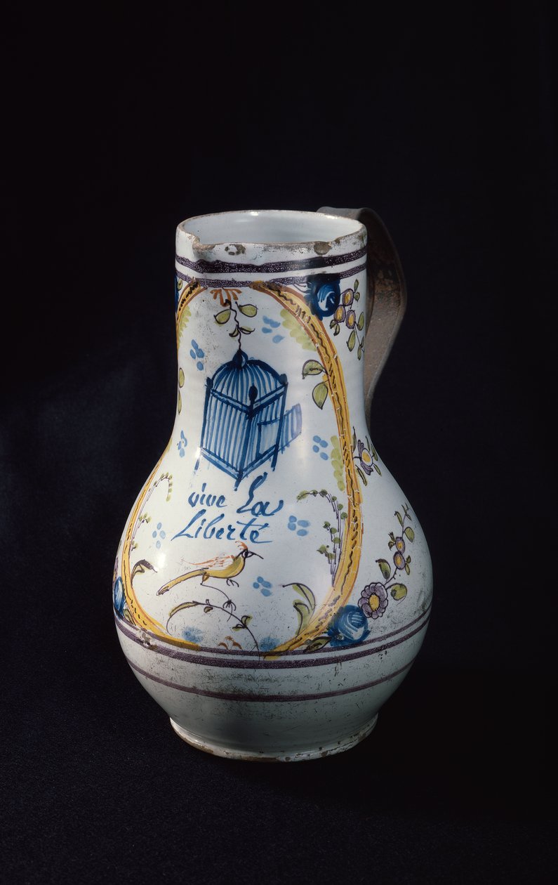 Jarra com a inscrição Vive la Liberte, 1789 (cerâmica) de French School