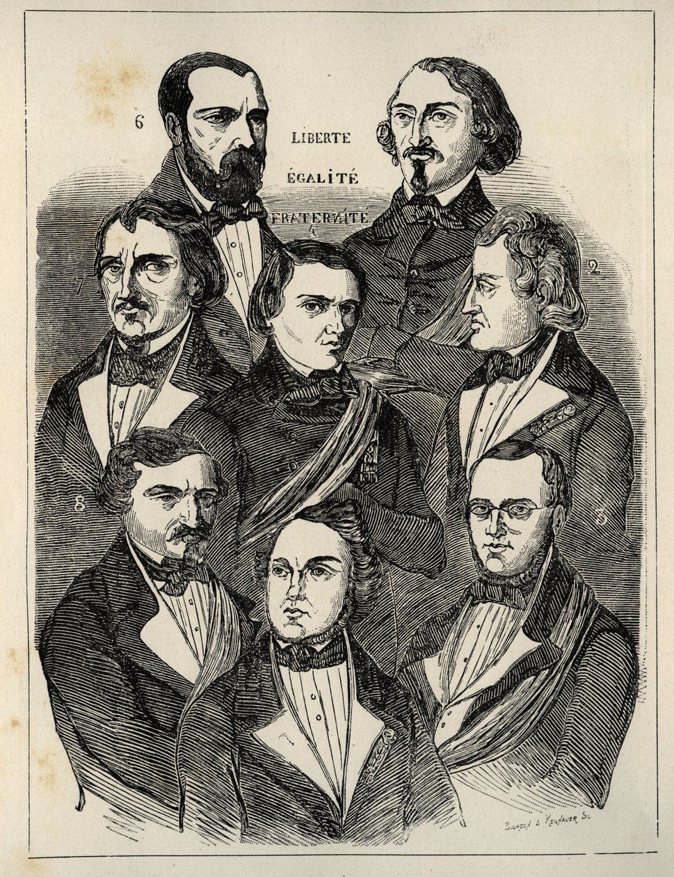 Placard electoral 1848 - Políticos republicanos franceses de French School